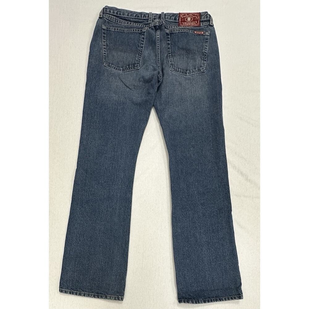 VTG Lucky Brand Blue Mid Rise Flare Long Length Denim Jeans Women's 31x33 EUC - Picture 5 of 11